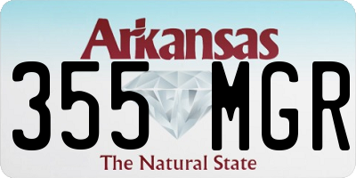 AR license plate 355MGR