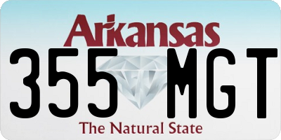 AR license plate 355MGT