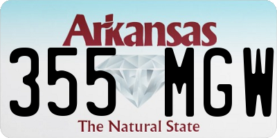AR license plate 355MGW