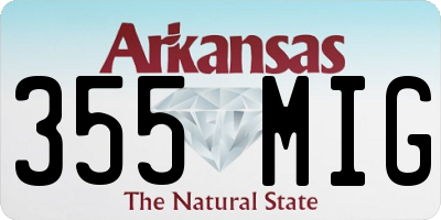 AR license plate 355MIG