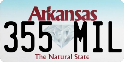 AR license plate 355MIL