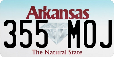 AR license plate 355MOJ