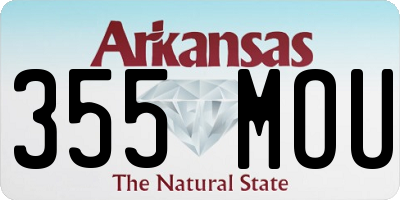AR license plate 355MOU