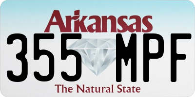 AR license plate 355MPF