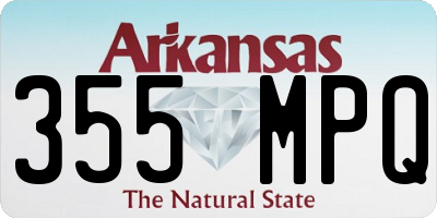 AR license plate 355MPQ
