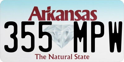 AR license plate 355MPW
