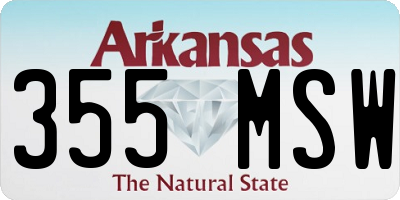 AR license plate 355MSW