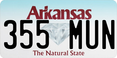 AR license plate 355MUN