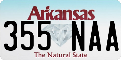 AR license plate 355NAA