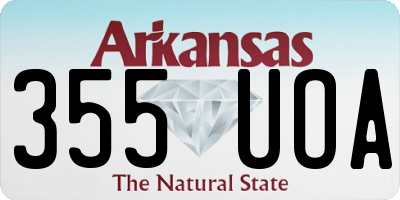 AR license plate 355UOA