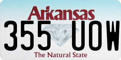 AR license plate 355UOW