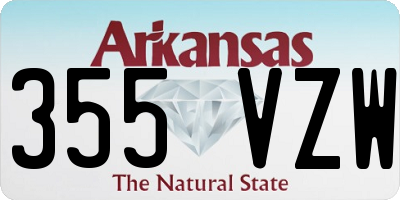 AR license plate 355VZW