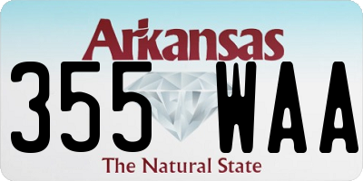 AR license plate 355WAA
