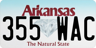 AR license plate 355WAC