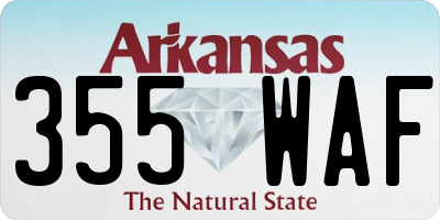 AR license plate 355WAF