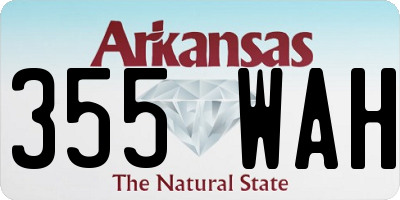 AR license plate 355WAH