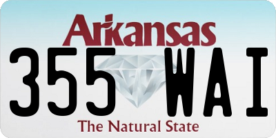 AR license plate 355WAI