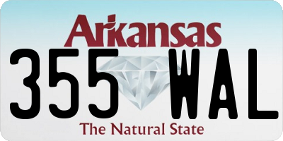 AR license plate 355WAL