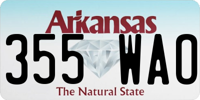 AR license plate 355WAO