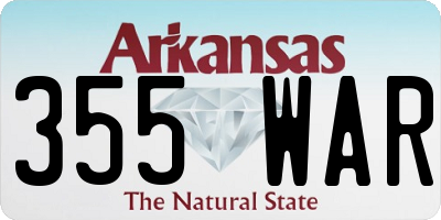 AR license plate 355WAR