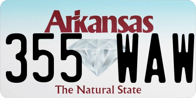 AR license plate 355WAW