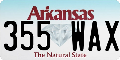 AR license plate 355WAX