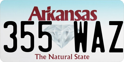 AR license plate 355WAZ