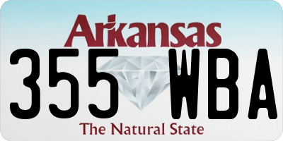 AR license plate 355WBA