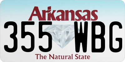 AR license plate 355WBG