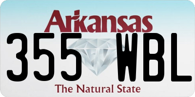 AR license plate 355WBL
