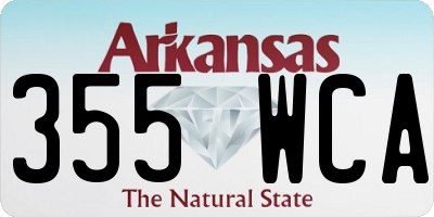 AR license plate 355WCA