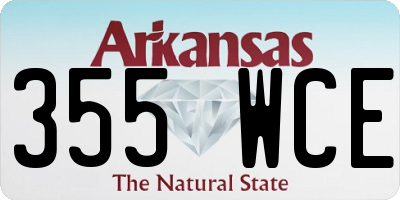 AR license plate 355WCE