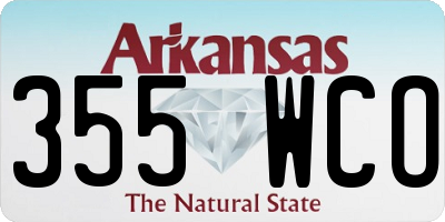 AR license plate 355WCO