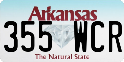 AR license plate 355WCR
