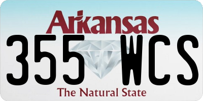 AR license plate 355WCS
