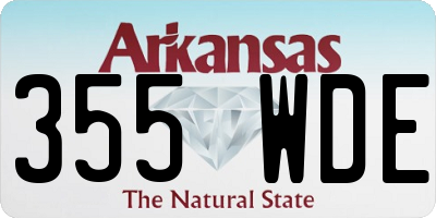 AR license plate 355WDE