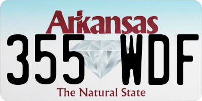 AR license plate 355WDF