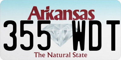 AR license plate 355WDT
