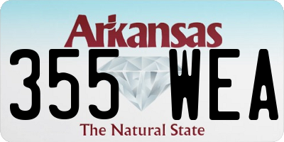 AR license plate 355WEA