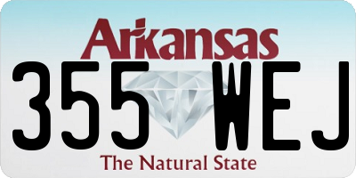 AR license plate 355WEJ