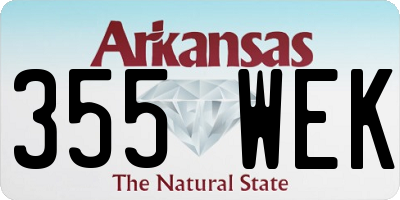 AR license plate 355WEK
