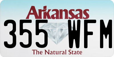 AR license plate 355WFM