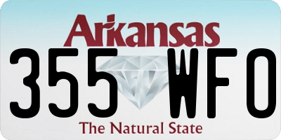 AR license plate 355WFO