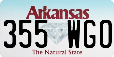AR license plate 355WGO