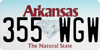 AR license plate 355WGW