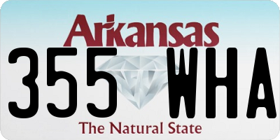 AR license plate 355WHA