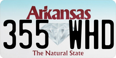 AR license plate 355WHD