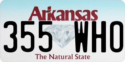 AR license plate 355WHO