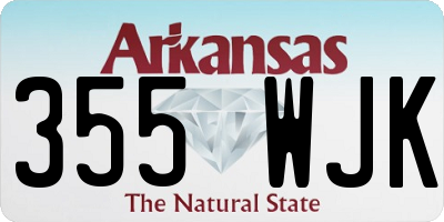 AR license plate 355WJK