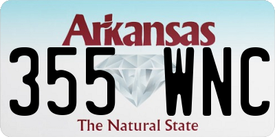 AR license plate 355WNC